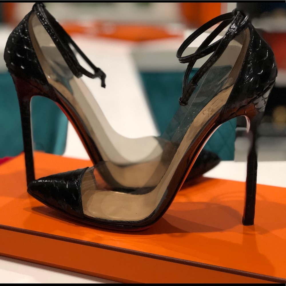 Christian Louboutin Unbout snakeskin pumps 37.5